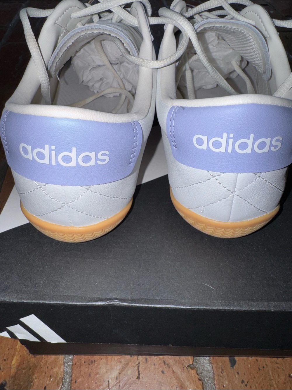 NIB Adidas Grand Court LO White Lavender Sneakers Women’s 9.5 Gum Sole - Picture 5 of 8